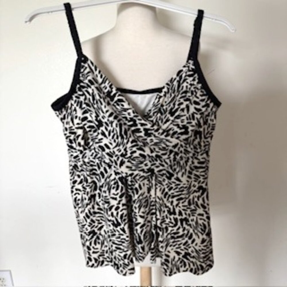 Women's Plus Azul Swim Tankini Animal Black/Cream Print, Size 20W